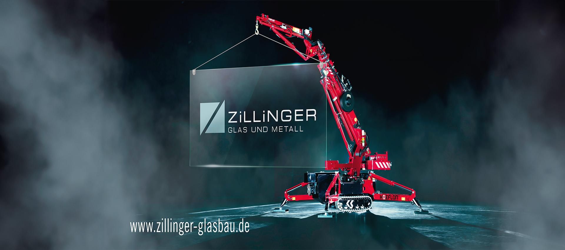 Kran mit Glasplatte
